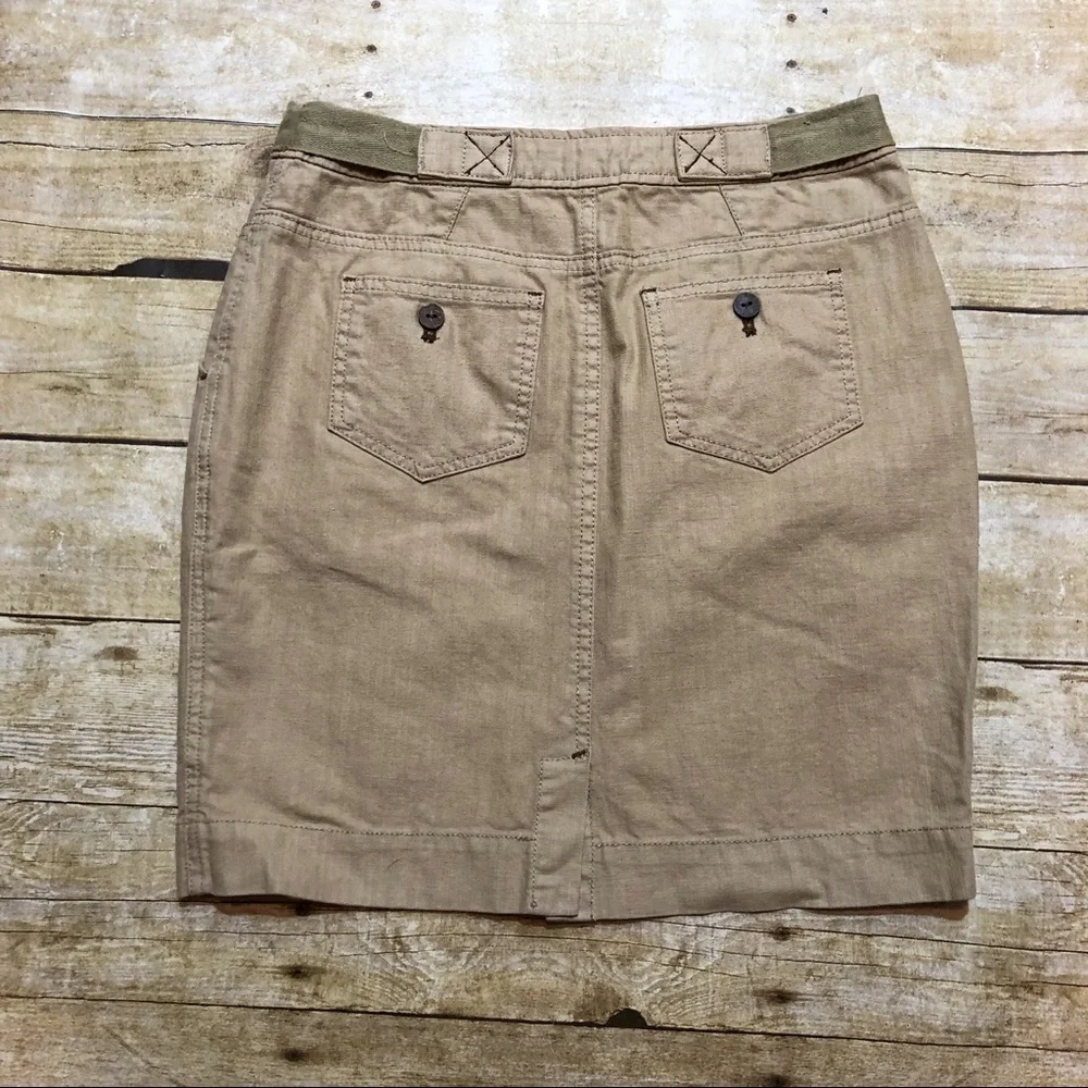 Anthropologie Daughters of the Liberation Tan Cotton Linen Blend Skirt